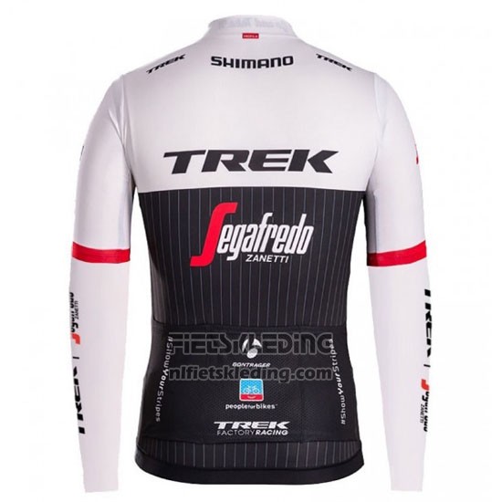 2016 Fietskleding Trek Segafredo Zwart en Wit Lange Mouwen en Koersbroek